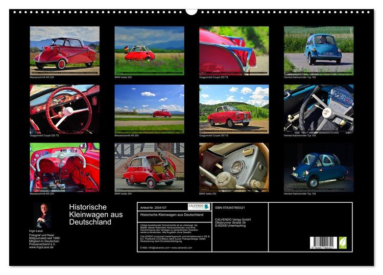Produktbild: Historische Kleinwagen aus Deutschland (Wandkalender 2026 DIN A2 quer), CALVENDO Monatskalender