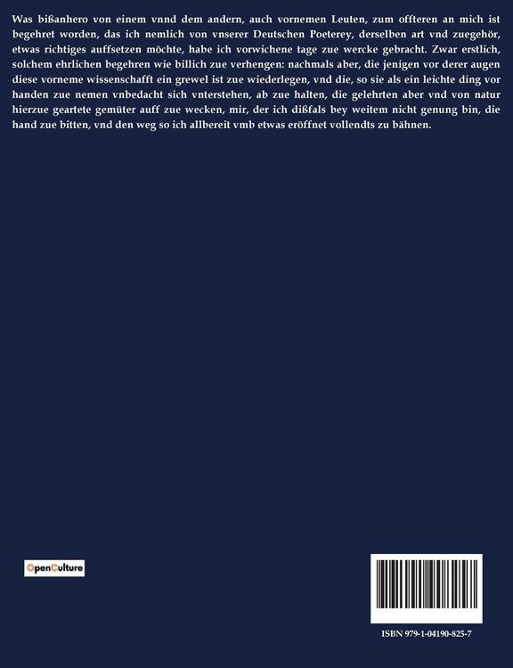 Produktbild: Buch von der Deutschen Poeterey