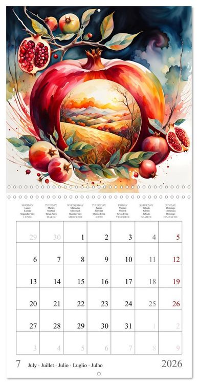 Produktbild: Magie des quatre saisons (Calendrier mural carr&eacute; 2026 30x30 cm) Calendrier double avec une page pour vos prises de notes