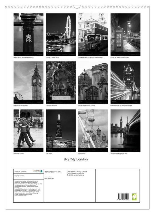 Produktbild: Big City London (Wandkalender 2026 DIN A2 hoch), CALVENDO Monatskalender