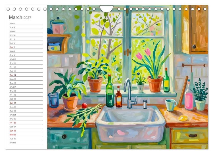 Produktbild: Painted Kitchen Moments - Twelve expressive interiors (Wall Calendar 2027 DIN A4 landscape), CALVENDO 12 Month Wall Calendar