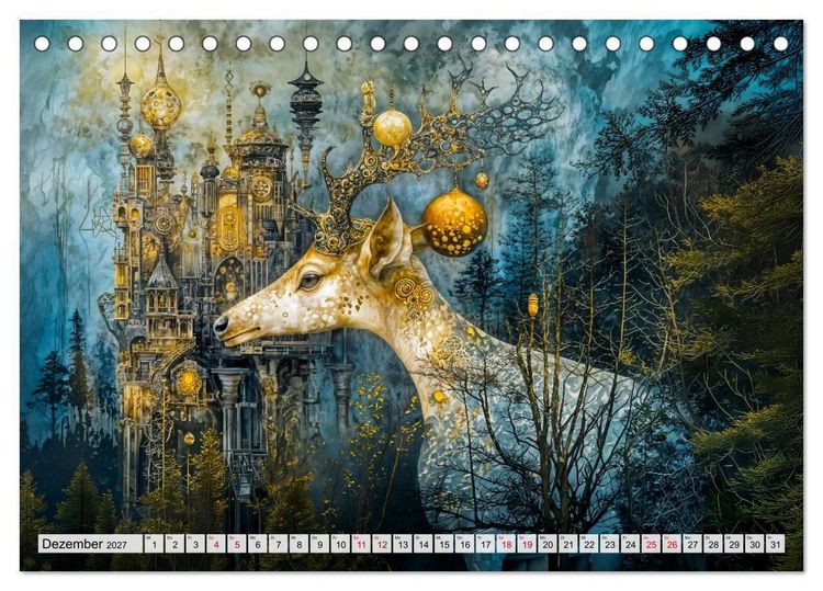 Produktbild: Steampunk Fabelwelten - Magische Kreaturen in Fantasiewelten (Tischkalender 2027 DIN A5 quer), CALVENDO Monatskalender