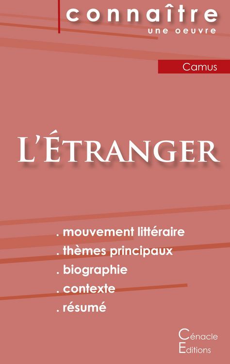 Produktbild: Fiche de lecture L'&Eacute;tranger de Albert Camus (analyse litt&eacute;raire de r&eacute;f&eacute;rence et r&eacute;sum&eacute; complet)