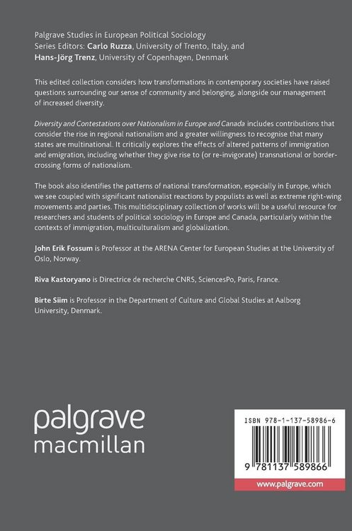 Produktbild: Diversity and Contestations over Nationalism in Europe and Canada
