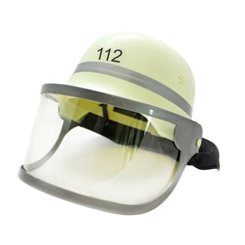 Produktbild: BestSaller 1401 - Kinder-Feuerwehr-Helm (original dt.) mit Klappvisier, verstellbare Passform f&uuml;r Kopfumfang von 47-58 cm