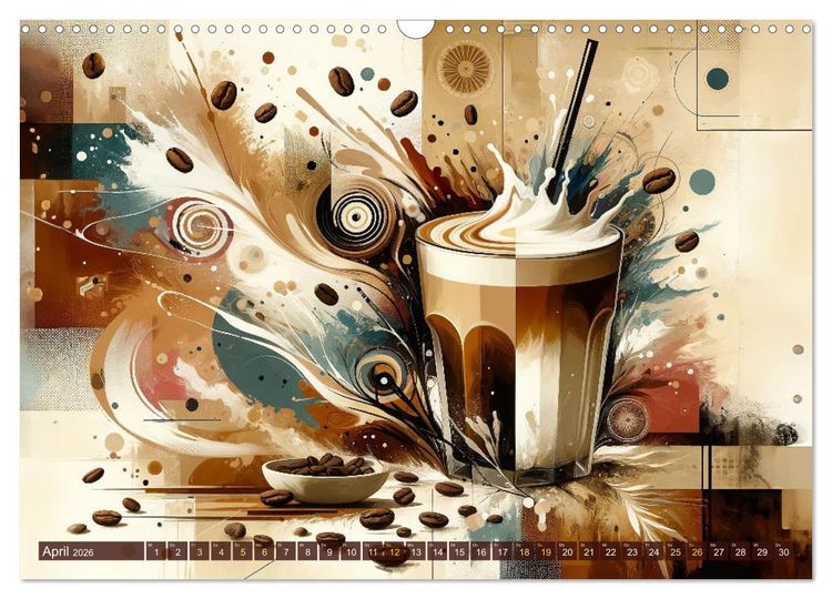 Produktbild: Kaffee & Kunst: Ein Kalender f&uuml;r Genie&szlig;er (Wandkalender 2026 DIN A3 quer), CALVENDO Monatskalender