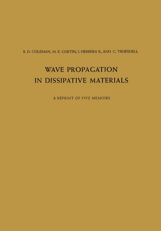 Produktbild: Wave Propagation in Dissipative Materials