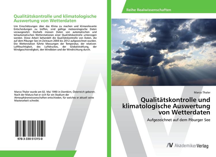 Produktbild: Qualit&auml;tskontrolle und klimatologische Auswertung von Wetterdaten