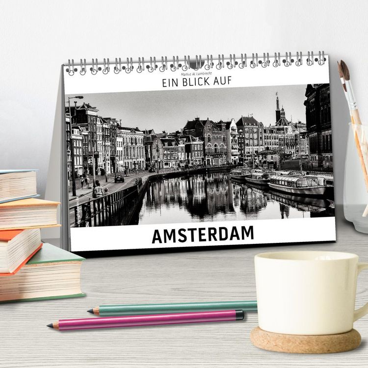 Produktbild: Ein Blick auf Amsterdam (Tischkalender 2026 DIN A5 quer), CALVENDO Monatskalender