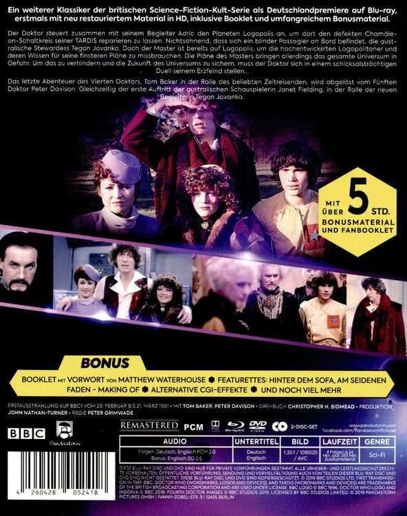 Produktbild: Doctor Who - Vierter Doktor - Logopolis [2 BRs]