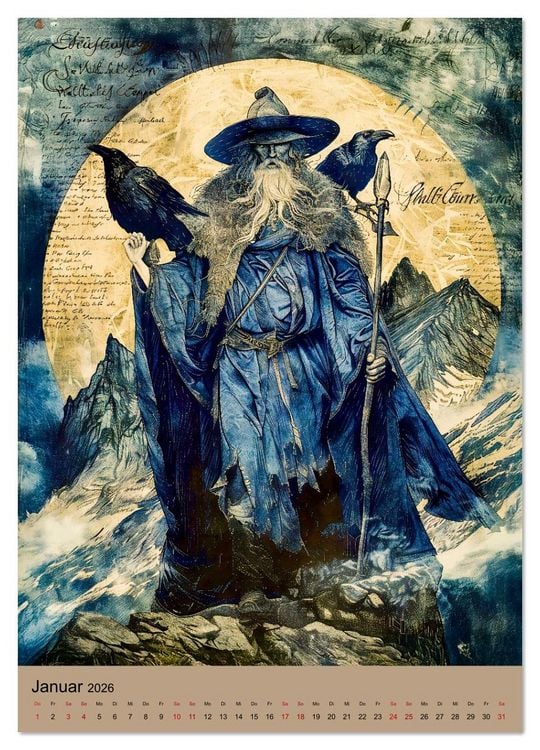 Produktbild: Wikinger - Mythologie - G&ouml;tter, Runen und Legenden (Wandkalender 2026 DIN A2 hoch), CALVENDO Monatskalender