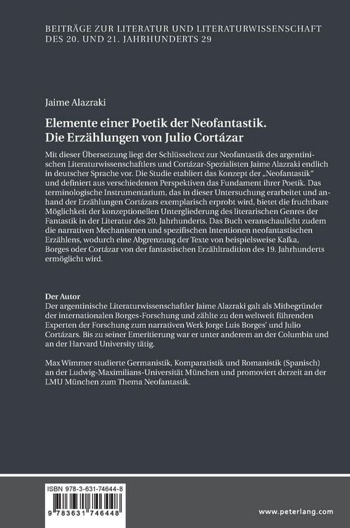 Produktbild: Elemente einer Poetik der Neofantastik. Die Erz&auml;hlungen von Julio Cort&aacute;zar