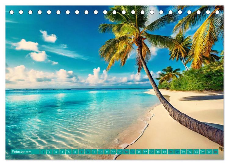 Produktbild: Sehnsucht Strandparadies (Tischkalender 2026 DIN A5 quer), CALVENDO Monatskalender