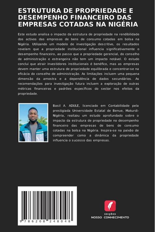 Produktbild: ESTRUTURA DE PROPRIEDADE E DESEMPENHO FINANCEIRO DAS EMPRESAS COTADAS NA NIG&Eacute;RIA