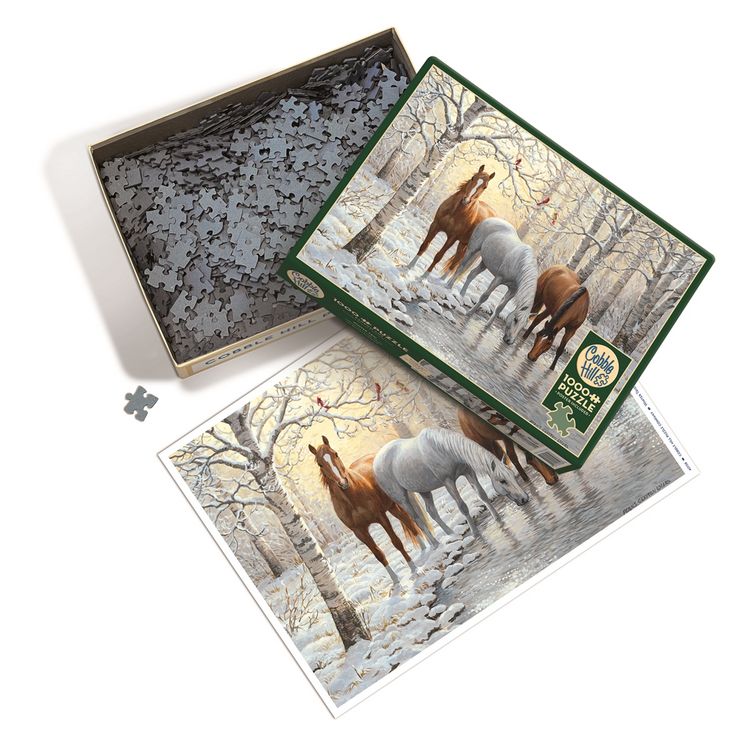 Produktbild: COBBLE HILL PUZZLES - Pferde im Winterwald 1000 Teile