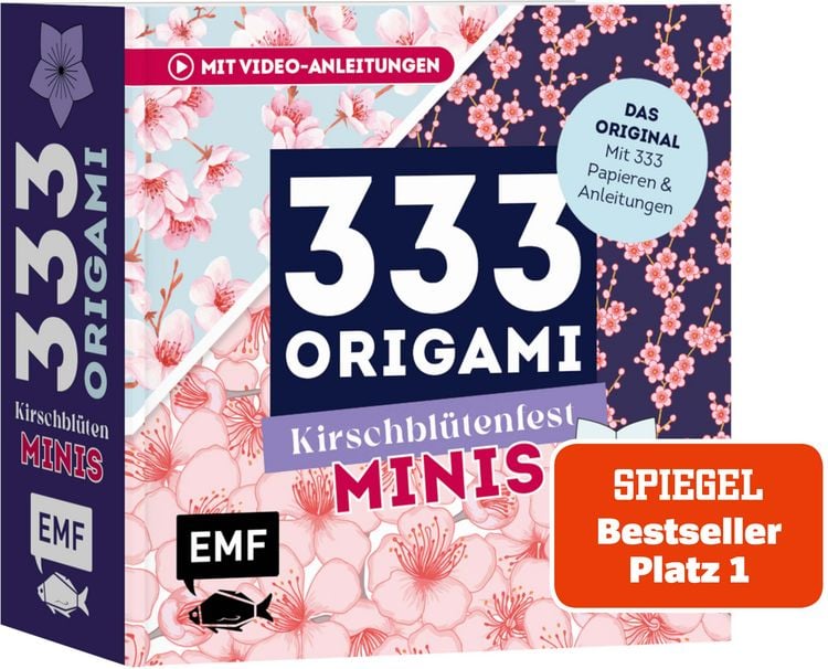 Produktbild: 333 Origami Minis &ndash; Kirschbl&uuml;tenfest &ndash; Dein dekorativer Wendeblock zum kreativen Falten & Notieren