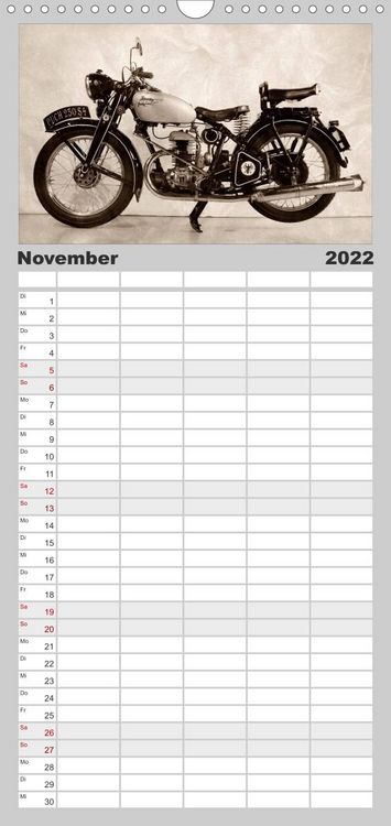 Produktbild: Familienplaner Motorrad Oldtimer aus &Ouml;sterreich (Wandkalender 2022 , 21 cm x 45 cm, hoch)