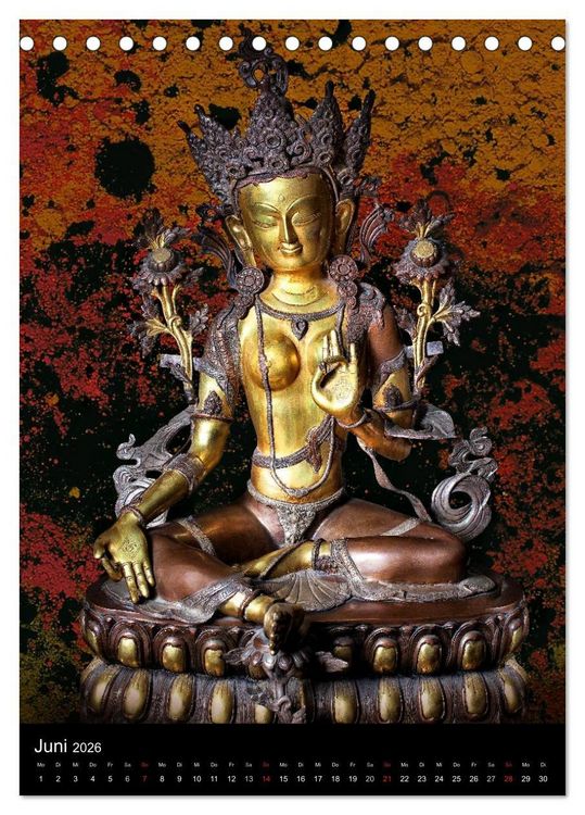 Produktbild: SKULPTUREN Hinduistische G&ouml;ttinnen und G&ouml;tter &bull; Buddhas (Tischkalender 2026 DIN A5 hoch), CALVENDO Monatskalender