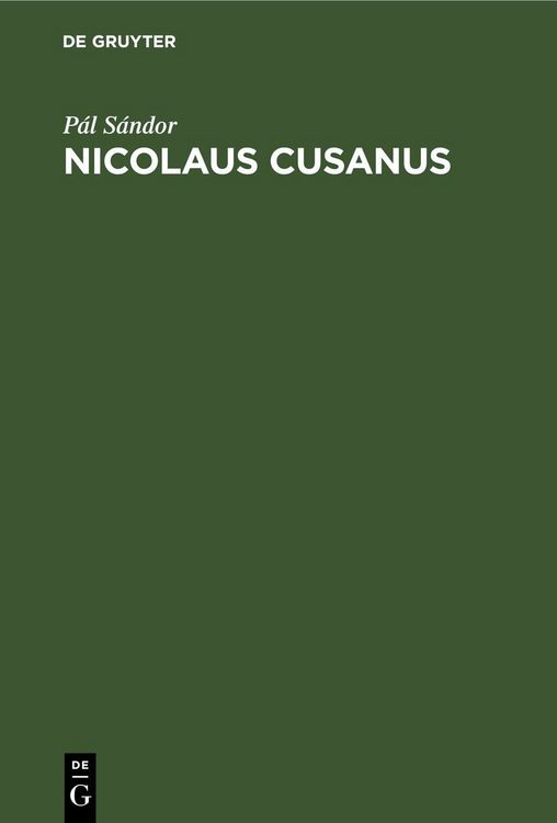 Produktbild: Nicolaus Cusanus