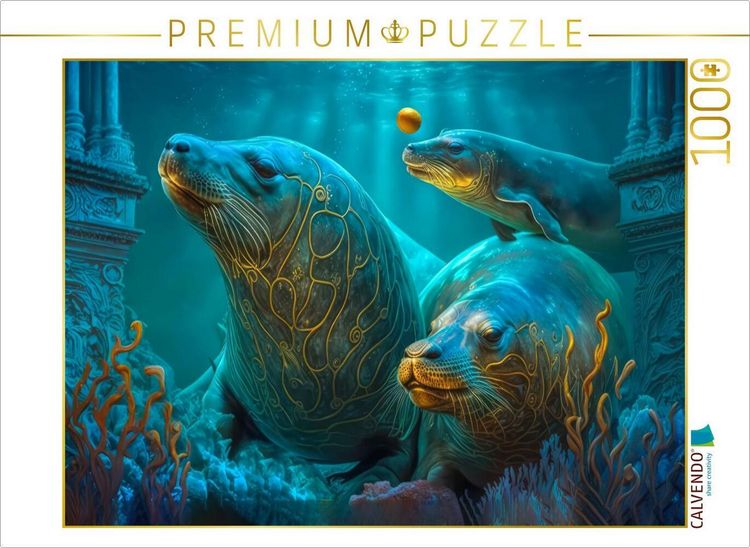 Produktbild: CALVENDO Puzzle Seel&ouml;wen | 1000 Teile Lege-Gr&ouml;&szlig;e 64x48cm Foto-Puzzle f&uuml;r gl&uuml;ckliche Stunden