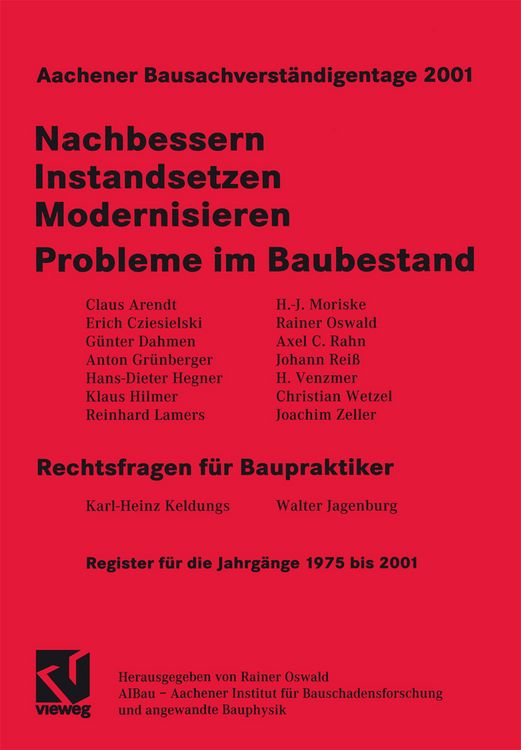 Produktbild: Aachener Bausachverst&auml;ndigentage 2001