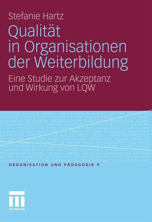 Produktbild: Qualit&auml;t in Organisationen der Weiterbildung