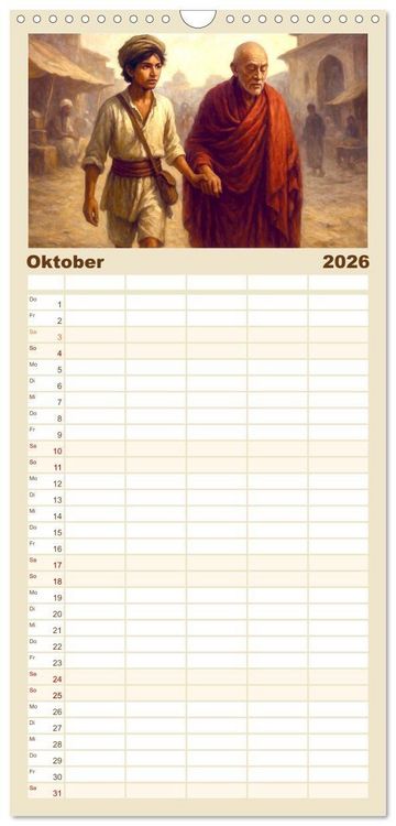 Produktbild: Familienplaner 2026 - Rudyard Kipling mit 5 Spalten (Wandkalender, 21 x 45 cm) CALVENDO