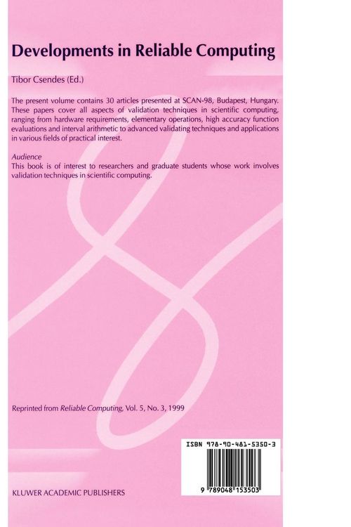 Produktbild: Developments in Reliable Computing