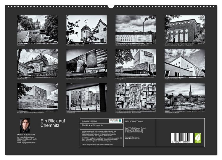 Produktbild: Ein Blick auf Chemnitz (hochwertiger Premium Wandkalender 2026 DIN A2 quer), Kunstdruck in Hochglanz