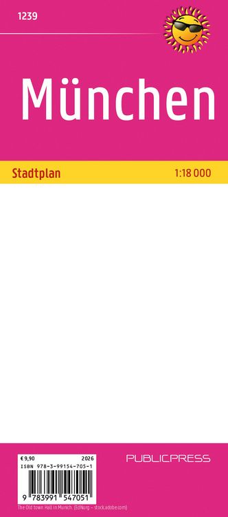 Produktbild: Publicpress Stadtplan M&uuml;nchen 1:18.000