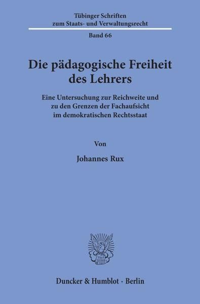 Produktbild: Die p&auml;dagogische Freiheit des Lehrers.