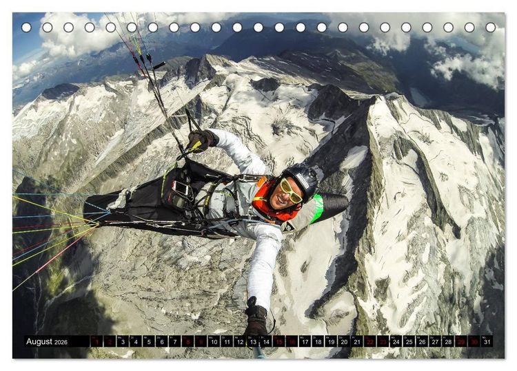 Produktbild: Paragliding - unvergessliche Momente erleben (Tischkalender 2026 DIN A5 quer), CALVENDO Monatskalender