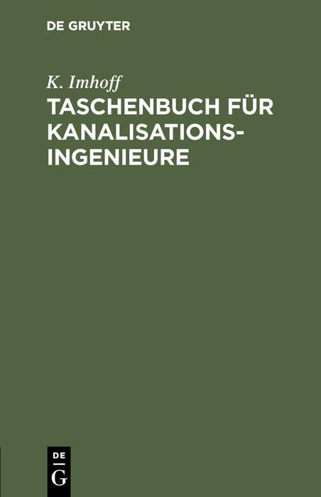 Produktbild: Taschenbuch f&uuml;r Kanalisationsingenieure