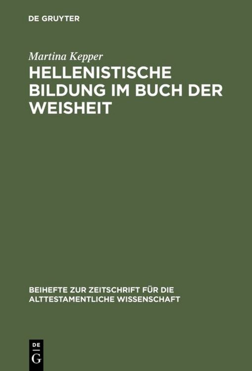Produktbild: Hellenistische Bildung im Buch der Weisheit