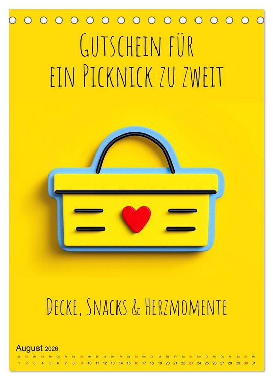 Produktbild: Gutscheinkalender - Gutschein Karten als Geschenk der Liebe (Tischkalender 2026 DIN A5 hoch), CALVENDO Monatskalender