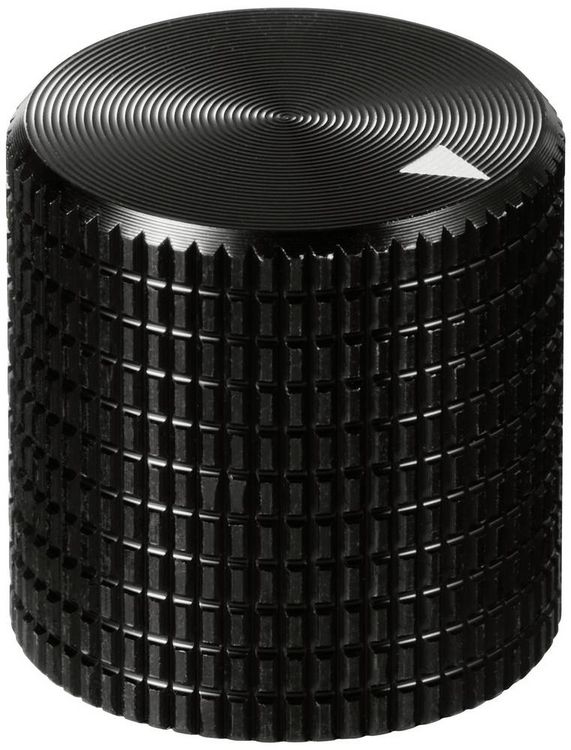 Produktbild: TRU COMPONENTS TC-11613844 Drehknopf mit Knopfmarkierung Schwarz (&Oslash; x H) 17 mm x 17 mm Aluminium 1 St.
