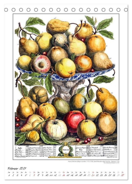Produktbild: Henry Fletcher. Blumen und Fr&uuml;chte - Kunstkalender (Tischkalender 2027 DIN A5 hoch), CALVENDO Monatskalender