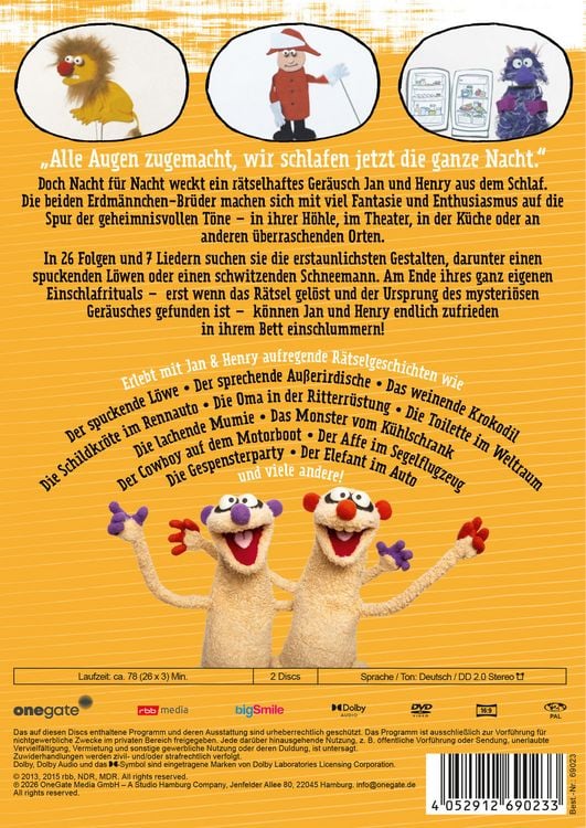 Produktbild: Gute Nacht-R&auml;tsel mit Jan & Henry (Abendgr&uuml;&szlig;e aus Unser Sandm&auml;nnchen) [2 DVDs]