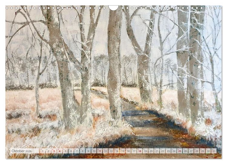Produktbild: Winterzauberwelt - Gemalte Winterlandschaften (Wandkalender 2026 DIN A3 quer), CALVENDO Monatskalender