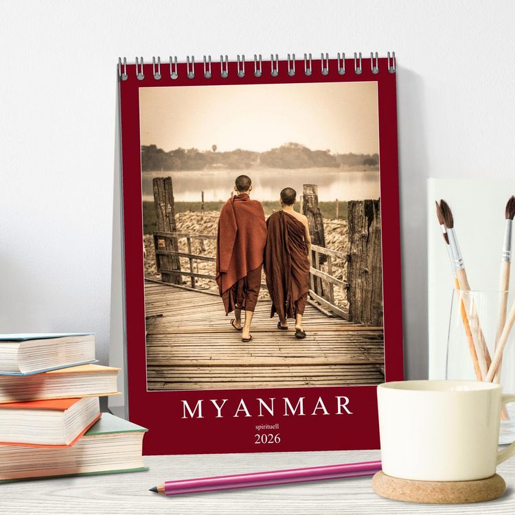 Produktbild: MYANMAR SPIRITUELL 2026 (Tischkalender 2026 DIN A5 hoch), CALVENDO Monatskalender