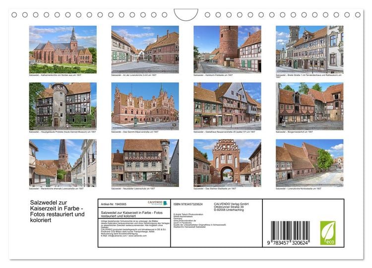 Produktbild: Salzwedel zur Kaiserzeit in Farbe - Fotos restauriert und koloriert (Wandkalender 2026 DIN A4 quer), CALVENDO Monatskalender