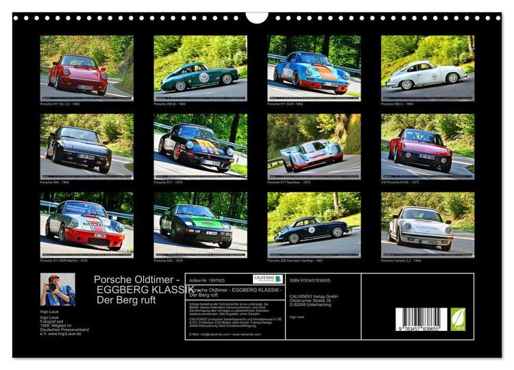 Produktbild: Porsche Oldtimer - EGGBERG KLASSIK - Der Berg ruft (Wandkalender 2026 DIN A3 quer), CALVENDO Monatskalender