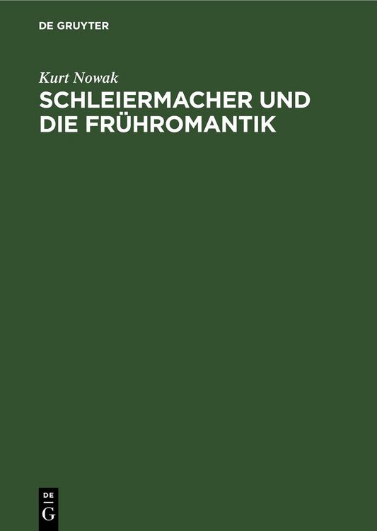 Produktbild: Schleiermacher und die Fr&uuml;hromantik