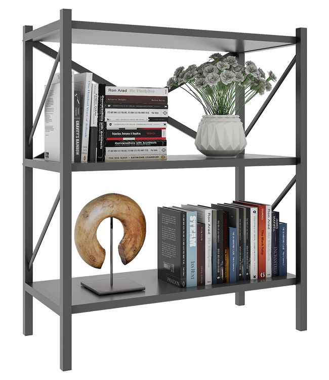 Produktbild: Holz Metall Stand Regal B&uuml;ro B&uuml;cher Insasi 2fach