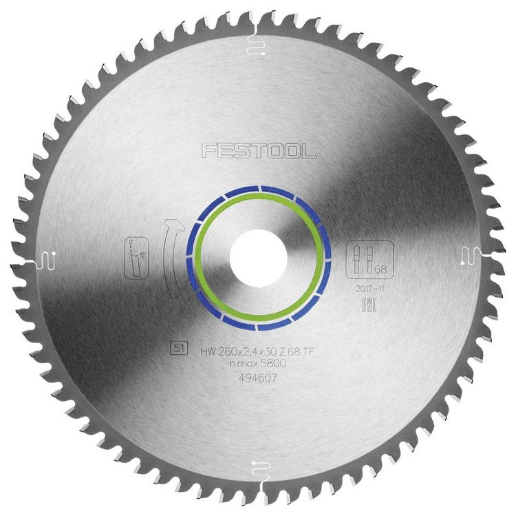 Produktbild: Festool Kreiss&auml;geblatt ALUMINIUM/PLASTICS HW 260x2,4x30 TF68