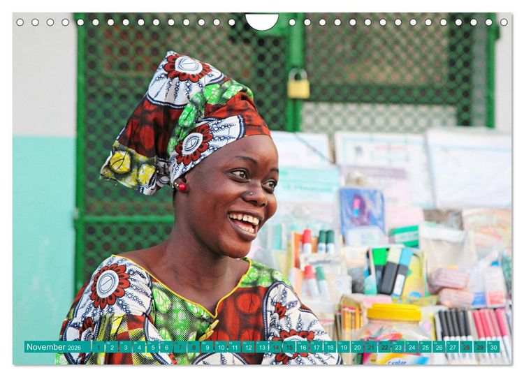 Produktbild: Benin M&auml;rkte Farben Voodoo (Wandkalender 2026 DIN A4 quer), CALVENDO Monatskalender
