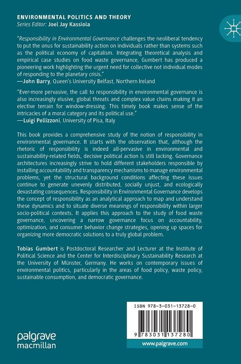 Produktbild: Responsibility in Environmental Governance