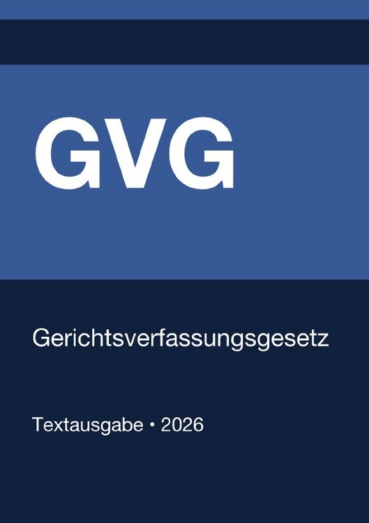 Produktbild: GVG - Gerichtsverfassungsgesetz (Deutschland) 2026