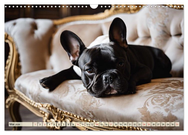 Produktbild: Kleine K&ouml;nige - Franz&ouml;sische Bulldoggen (Wandkalender 2026 DIN A3 quer), CALVENDO Monatskalender