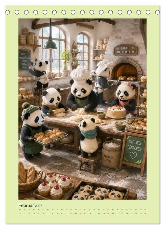 Produktbild: Die geheime Stadt der Pandas (Tischkalender 2027 DIN A5 hoch), CALVENDO Monatskalender